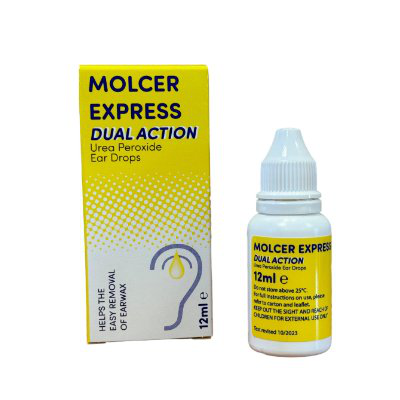 Molcer express dual action ear drops, .