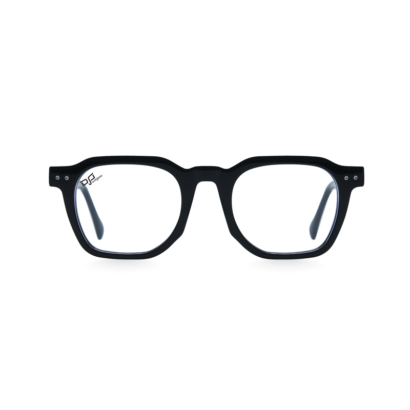 Product image: OJO personal style round handmade shine black frame and temples with demo lenses, , medium-null