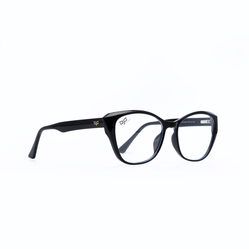 OJO personal style cat eye shine black frame and temples with demo lenses, , medium-null