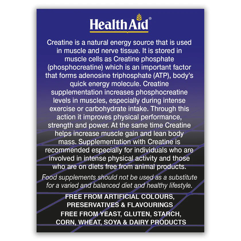Health aid creatine monohydrate 1000mg x 60 tablets, , medium image number null