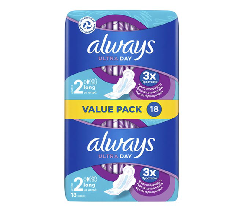 Product image: Always ultra long value pack, servietes, 18, , medium-null
