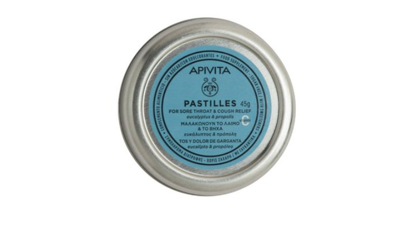 Apivita pastilles with eucalyptus & propolis for sore throat & cough, 45g, , medium-null