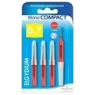 Elgydium clinic mono compact interdental brushes red 0.7, 4pieces