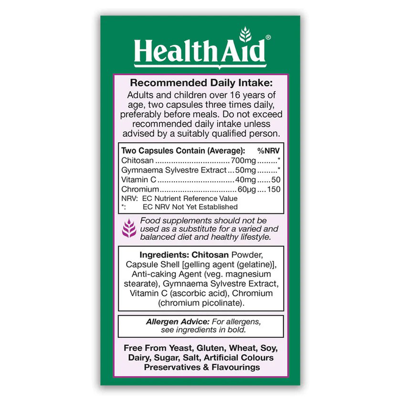 Health aid chitosan complex x 90 capsules - absorb & neutralise fat, , medium image number null