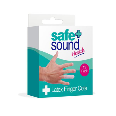 Safe + sound latex finger cots 12s, ., , medium