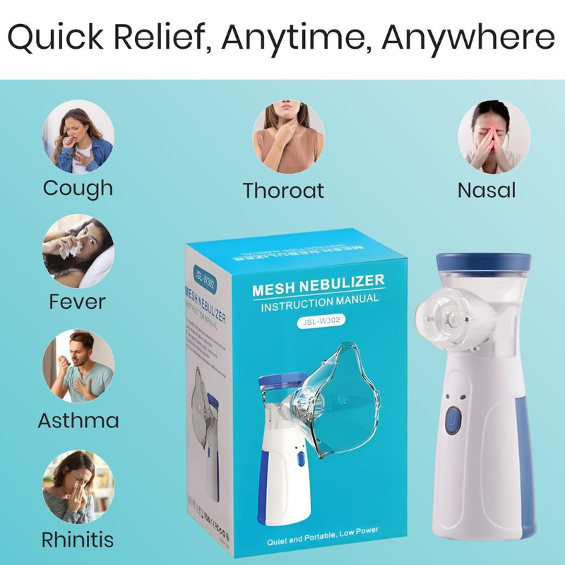 Product image: Αθόρυβος φορητός επαναφορτιζόμενος νεφελοποιητής φαρμάκων mesh nebulizer για ενήλικες και παιδιά 20ml, , medium-null