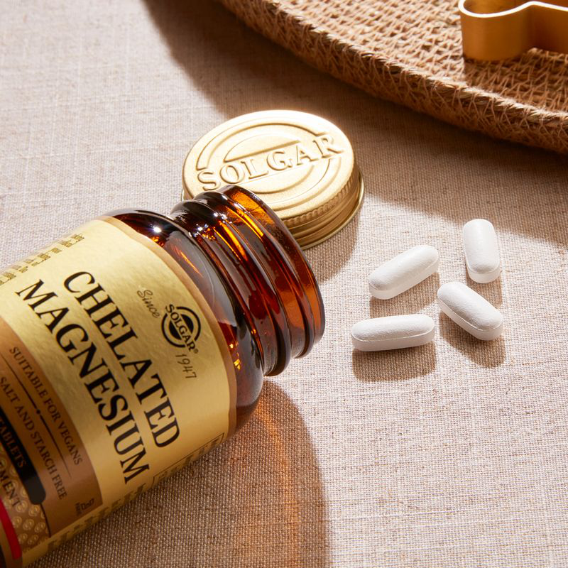 Solgar chelated magnesium 100mg x 100 tablets - supports nerve & muscle function and promotes healthy bones, , medium-null