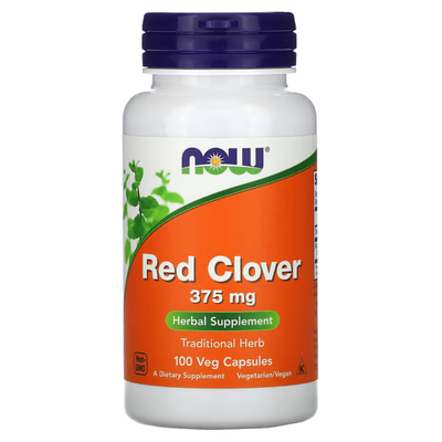 Now foods, red clover, 375 mg, 100 veg capsules, , medium