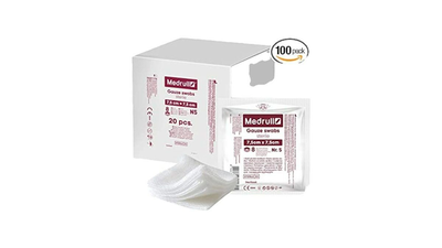 Medrull sterile gauze, swabs, 5 x 7.5cmx7.5cm / 8 ply 1 packet, , medium