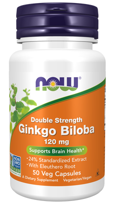 Now double strength ginkgo biloba 120mg 50 vegetable capsules, , medium