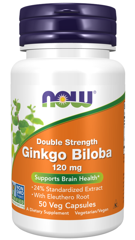 Now double strength ginkgo biloba 120mg 50 vegetable capsules, , medium-null