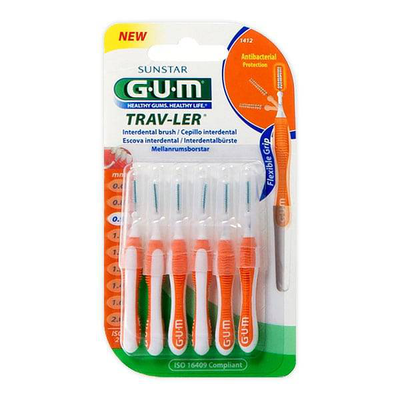 Gum trav-ler interdental brush 1412 0.9mm orange 6pieces, , medium