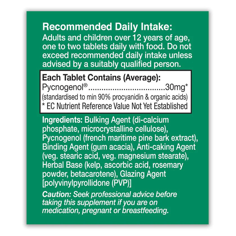 Health aid pycnogenol 30mg x 30 antioxidant tablets, , medium image number null