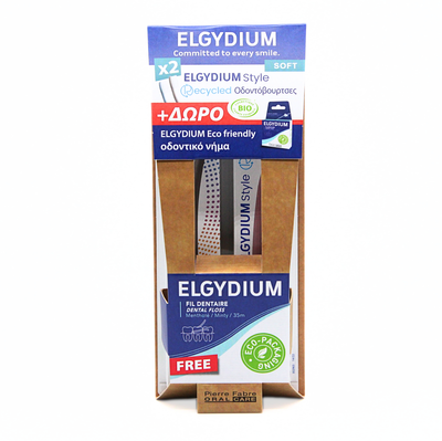 Elgydium toothbrush soft 2pcs + eco friendly dental floss free, , medium