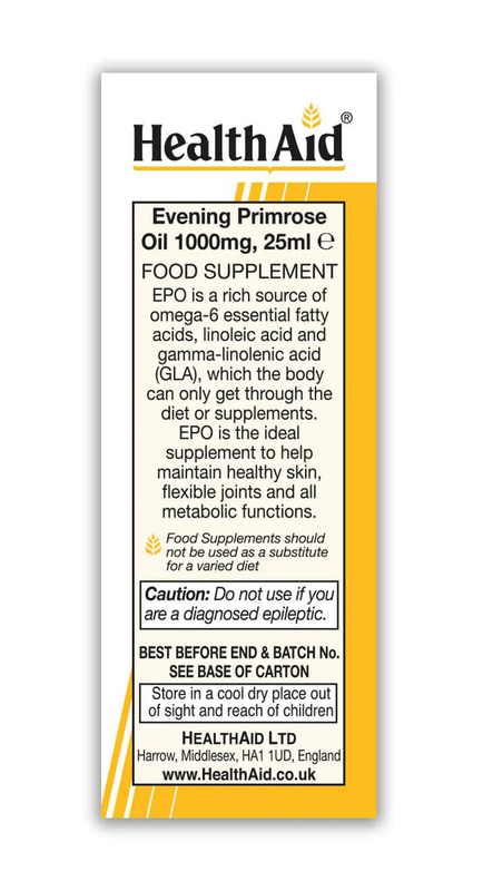 Health aid evening primrose oil 1000mg x 25ml vegan - reduces menopausal symptoms, , medium image number null