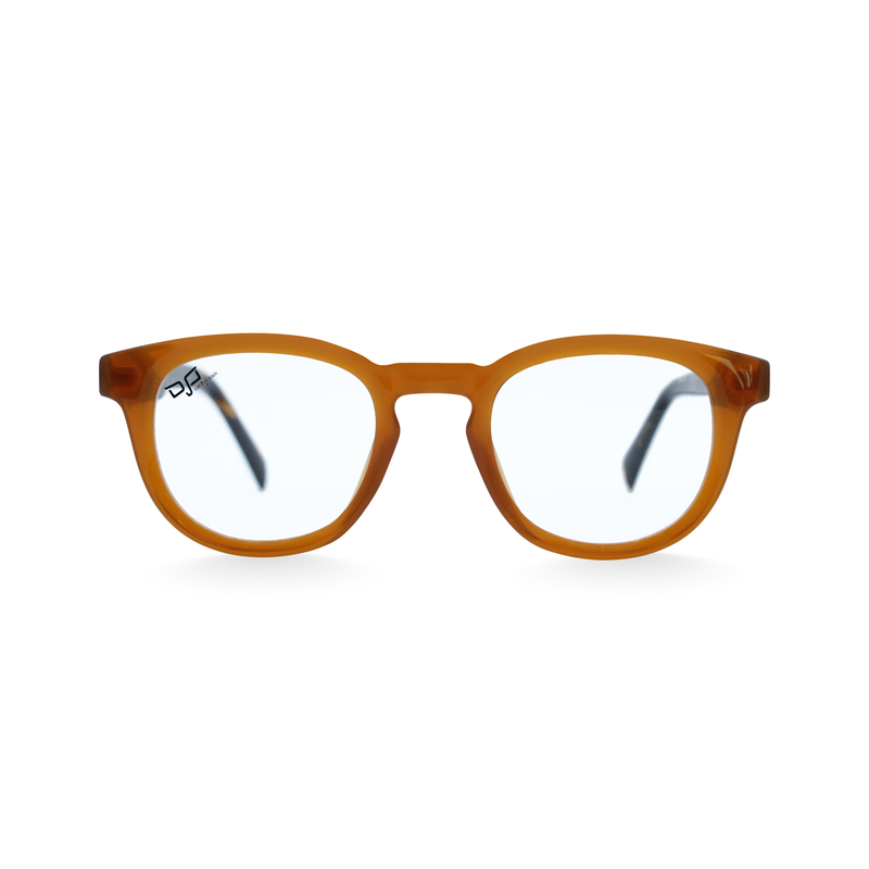 OJO personal style round handmade tea frame and shell tea temples with demo lenses, , medium-null