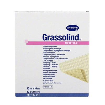 Grassolind parafin dressing 10x10cm, , medium
