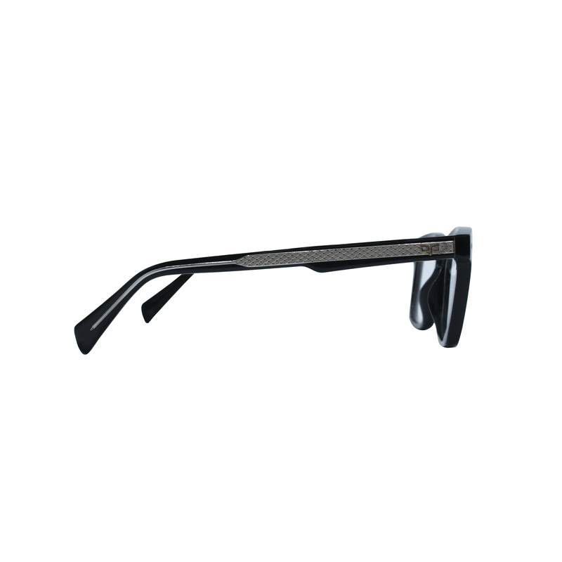 Product image: OJO personal style square handmade black frame and temples with demo lenses, , medium-null