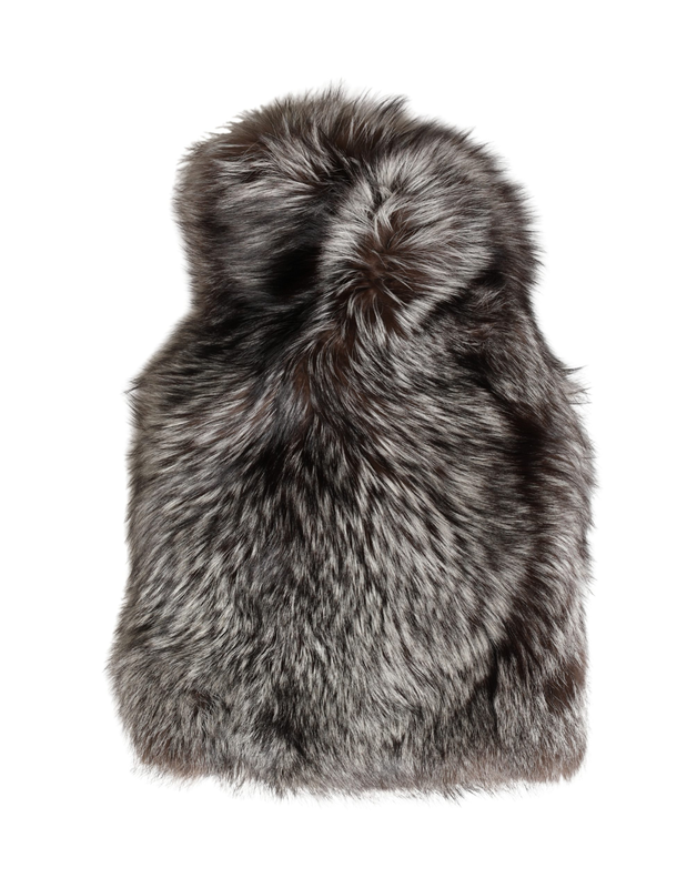 Brown faux fur whole head wrap capello hat-null