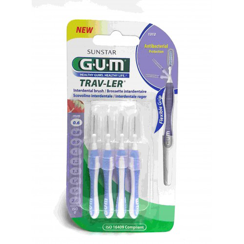 Gum proxabrush trav-ler purple (0.6) 1312 interdental brush, , medium image number null
