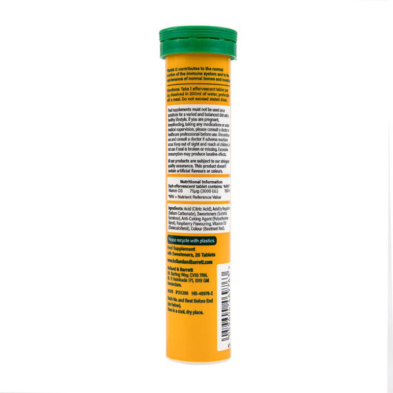 Holland & barrett vitamin d 3000 i.u. 75ug 20 effervescents-null