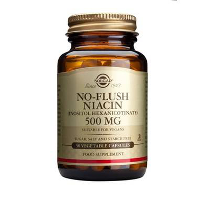 Solgar no-flush niacin 500mg x 30 capsules - cardiovascular & energy metabolism support, , medium