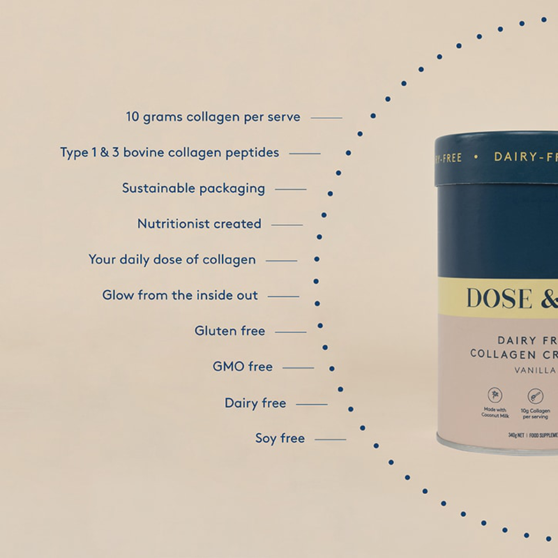 Dose & co dairy-free collagen creamer vanilla 340g-null