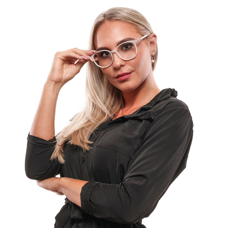 White plastic glasses (frames)-null