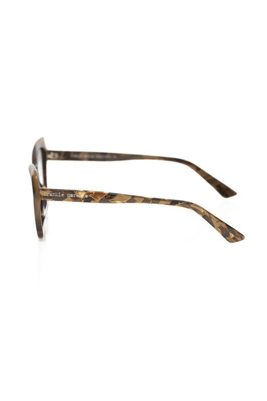 Beige acetate women's eyeglass frame-null