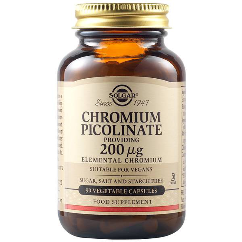 Product image: Solgar chromium picolinate 200μg x 90 tablets - supports healthy blood sugar metabolism, , medium-null