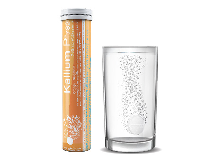Kalium p (potassium) 782 orange-grapefruit 12 effervescent tablets 782mg, , medium