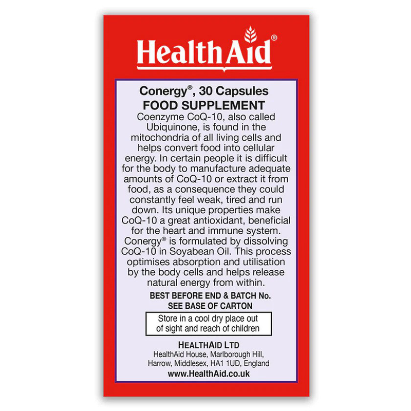 Health aid conergy mega strength co-q10 30mg x 30 capsules, , medium-null