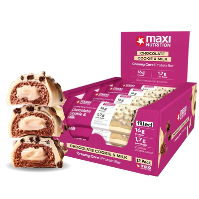 Maxi nutrition creamy core protein bar 45 gr chocolate cookie milk, , medium