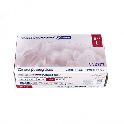 Sempercare nitrile velvet gloves 8-9 large 100pieces, , medium