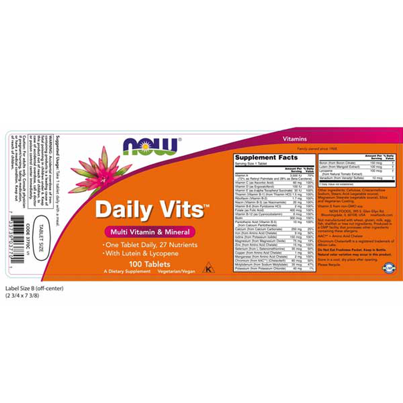 Now foods daily vits multi - 100 tabs, , medium-null