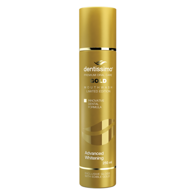 Dentissimo advanced whitening gold mouthwash x 250ml, , medium