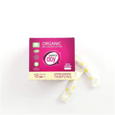 Gentle day organic tampons regular 18s, , medium
