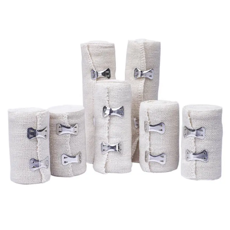 Product image: Elastic crepe bandage with clips - 15cm x 4.5m-null
