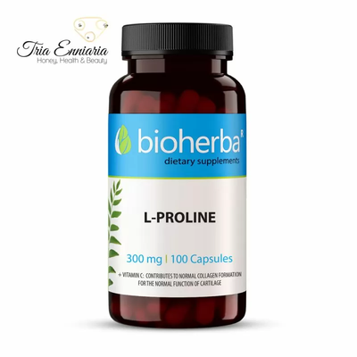 L- proline, 300 mg, 100 capsules, bioherba