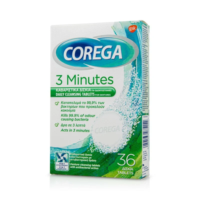 Corega 3 minutes cleansing (extradent), tablets, 36, , medium