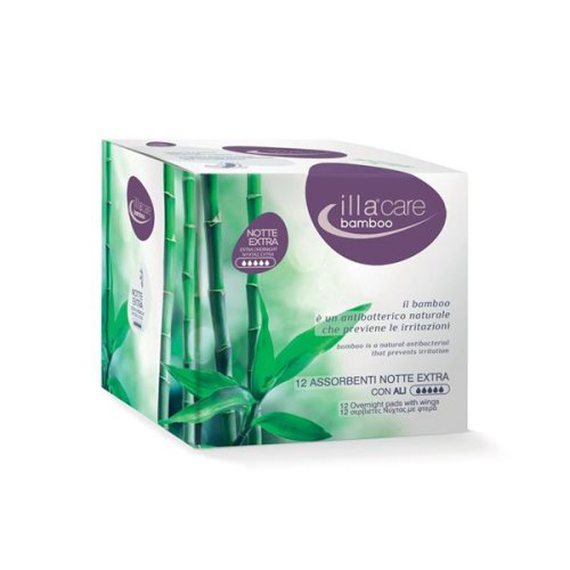 Illa care - bamboo extra overnight absorbent night, 12pcs, , medium image number null