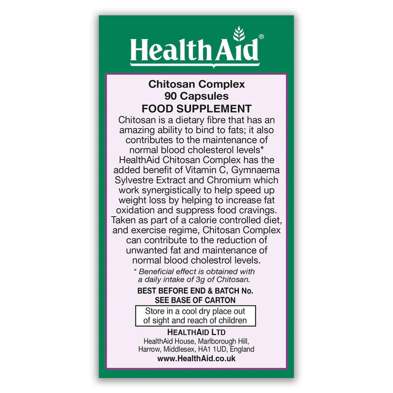 Health aid chitosan complex x 90 capsules - absorb & neutralise fat, , medium image number null