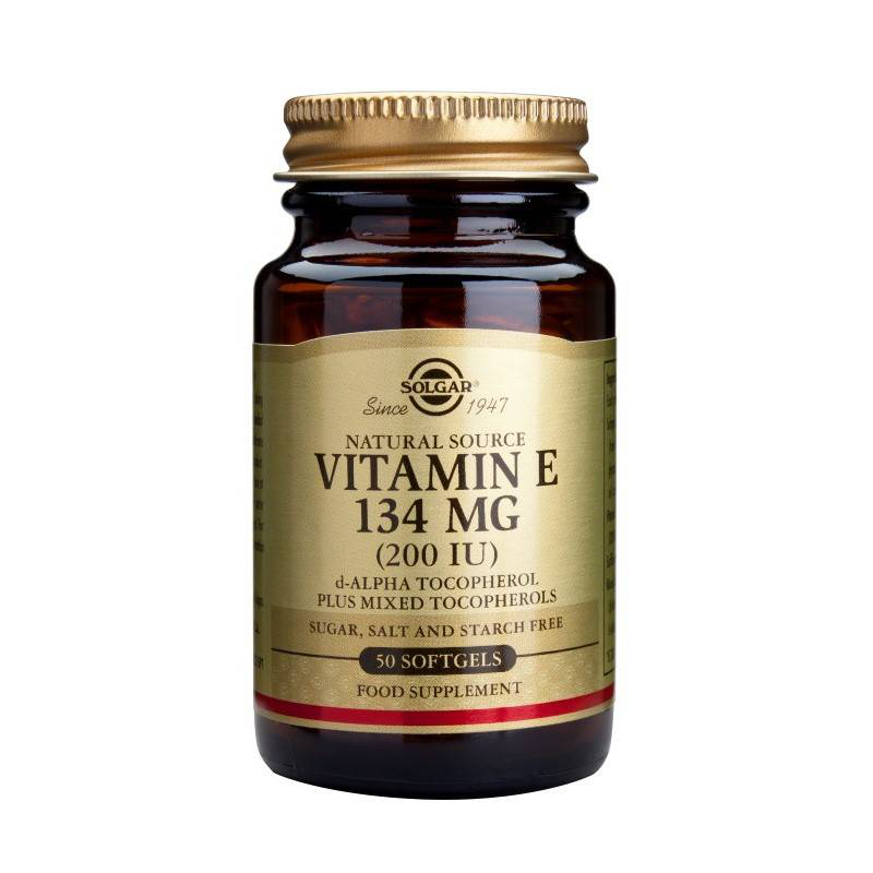 Solgar vitamin e 134mg (200iu) x 50 softgels - natural antioxidant for strong immune system & heart function, , medium-null