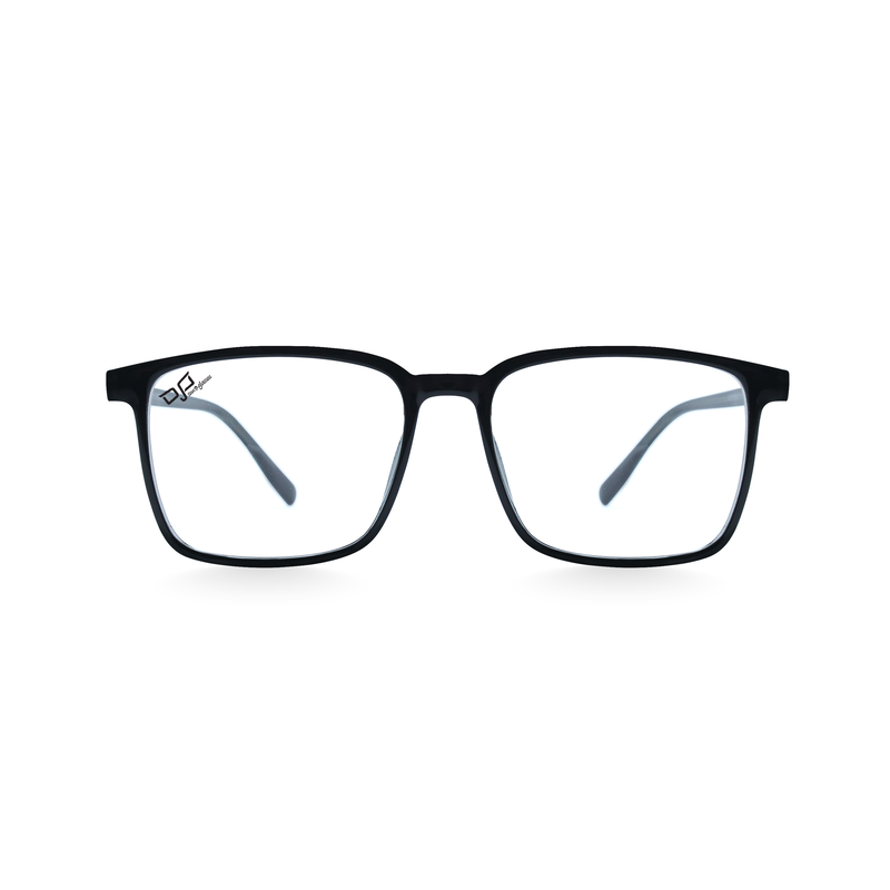 OJO personal style square black frame and temples with demo lenses, , medium image number null