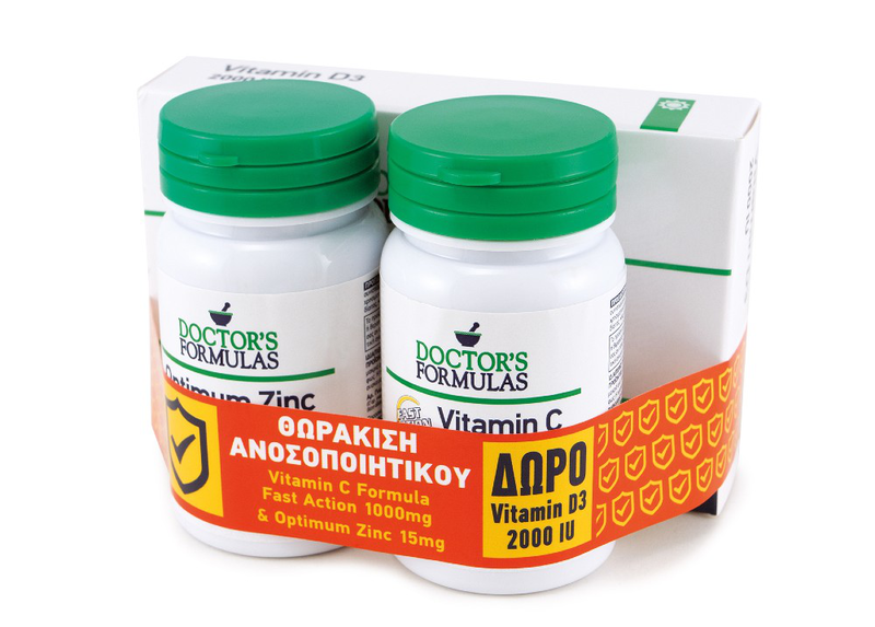 Doctor's formulas | promo pack &gamma;&iota;&alpha; &epsilon;&nu;ί&sigma;&chi;&upsilon;&sigma;&eta; &alpha;&nu;&omicron;&sigma;&omicron;&pi;&omicron;&iota;&eta;&tau;&iota;&kappa;&omicron;ύ vitamin c fast action 1000mg 30caps & optimum zinc 30caps & &delta;&omega;&rho;&omicron; vitamin d3 2000iu 60caps, , medium-null