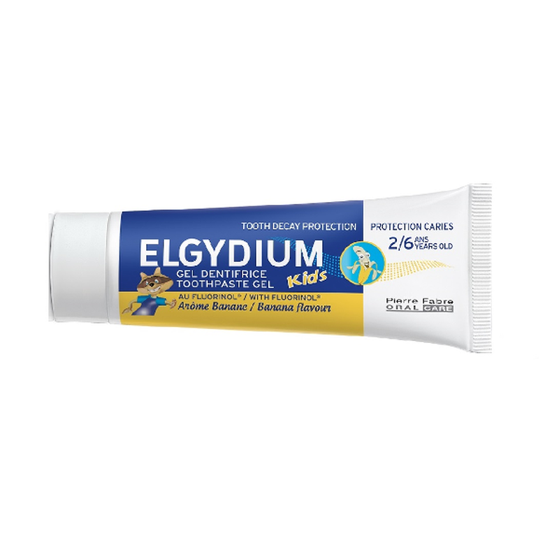 Elgydium t/paste kid banan 2-6 years, toothbrush, 50ml x ., , medium-null
