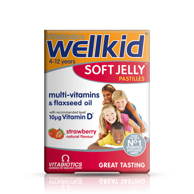Vitabiotics wellkid soft jelly strawberry - 30 pastilles, , medium-null