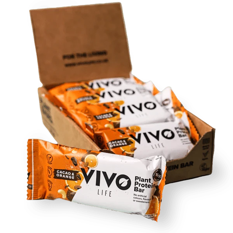 Plant protein bars: cacao and orange - vivo life, , medium-null