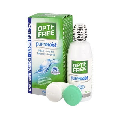 Opti-free pure moist lens 90ml solution, , medium