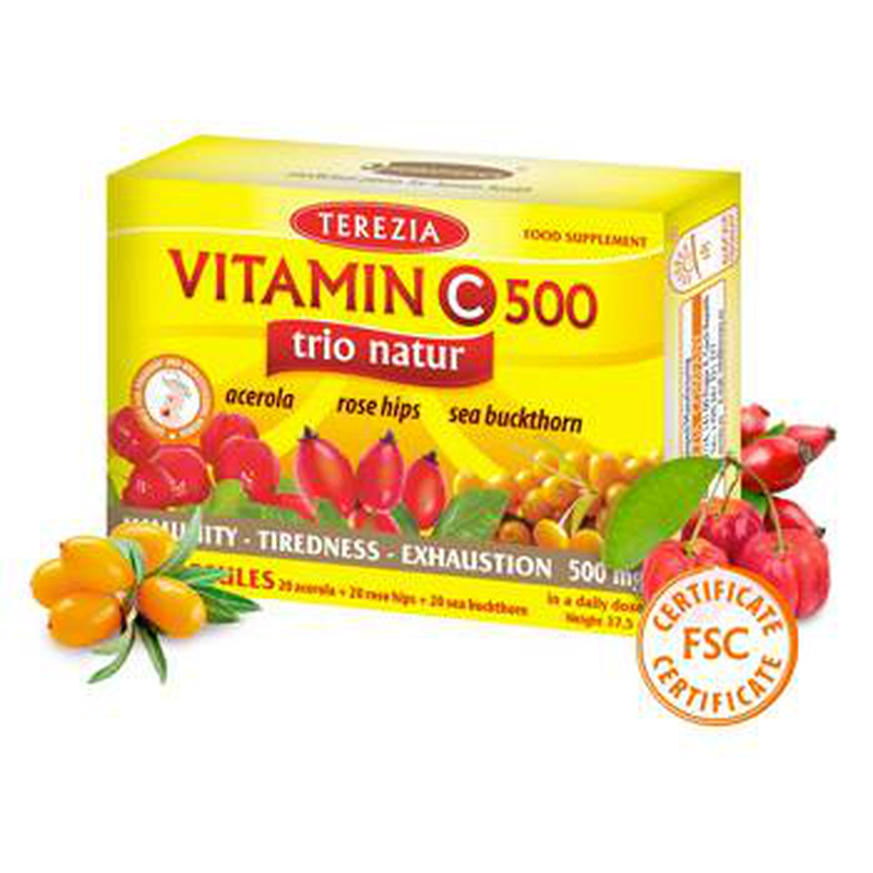 Terezia vitamin c trio natur+ 60capsules, , medium image number null